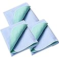 Washable Quick Dry Underpads Incontinence Bed Pads Reusable Waterproof chucks pads Hospital bed pads for Kids Adult Pee Pad for Dog Cat Pet Training 3 Pack 18" x 24"Blue/Green