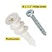 Drywall Anchors with Screws, Plastic Self Drilling Dry Wall Anchors - 200 Pieces