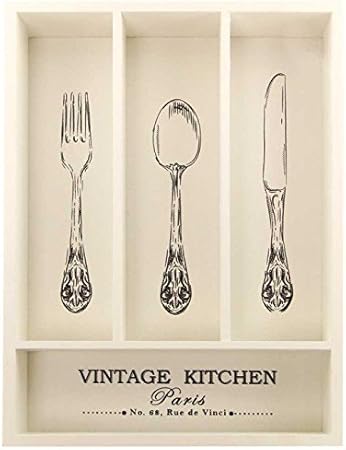 Vintage Wooden Cutlery Tray Wooden Cutlery Holder Cutlery Drawer