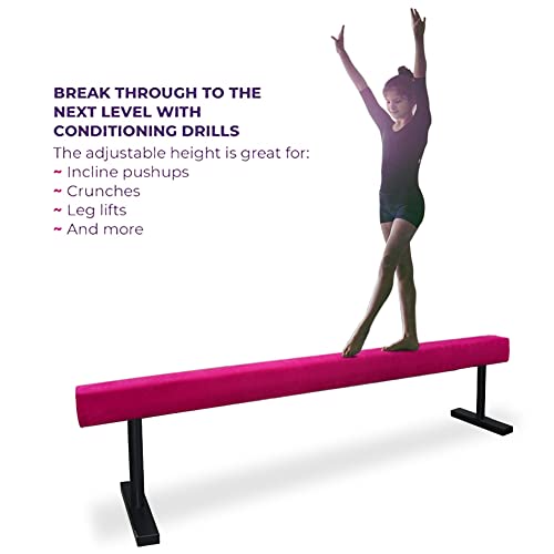 Peakpath 7.2FT Adjustable Gymnastic Balance Beam,High and Low Level