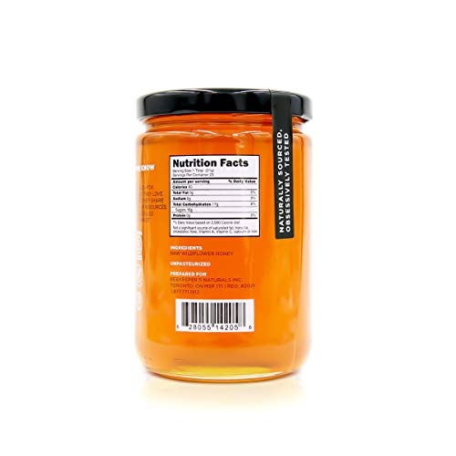 BEEKEEPER'S NATURALS Wildflower Honey - Raw, Wildcrafted, and Unprocessed- Rich in Nutrients and Beneficial Enzymes - Notes of Mint & Lavender-100% Raw, Pure Honey - Paleo-friendly, Gluten-Free (1lb)