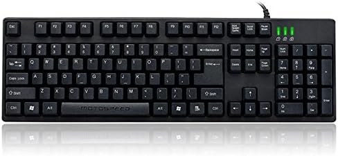 IRETER - MOTOSPEED 104 Esport Keyboard Gamer Mechanical Keyboard Type Tactile Keycaps USB Wired Keyboard Gaming for PC Laptop Desktop BLACK