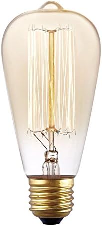 Vintage Edison Bulb, Rolay 60w Dimmable Industrial Pendant Filament Light Bulbs with Vintage Antique Style Design for Pendant Lighting, Wall Sconces, Ceiling Fan and Chandeliers - 370 Lumens - 1 Pack