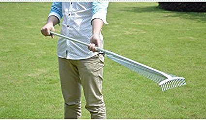 Rake 65 Inch Adjustable Garden Leaf Rake Expanding Rake Expandable Head From 7.5 Inch to 25 Inch - Thumbnail 3