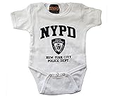 Nypd Infant Onesie White with Navy Chest Print (6M)