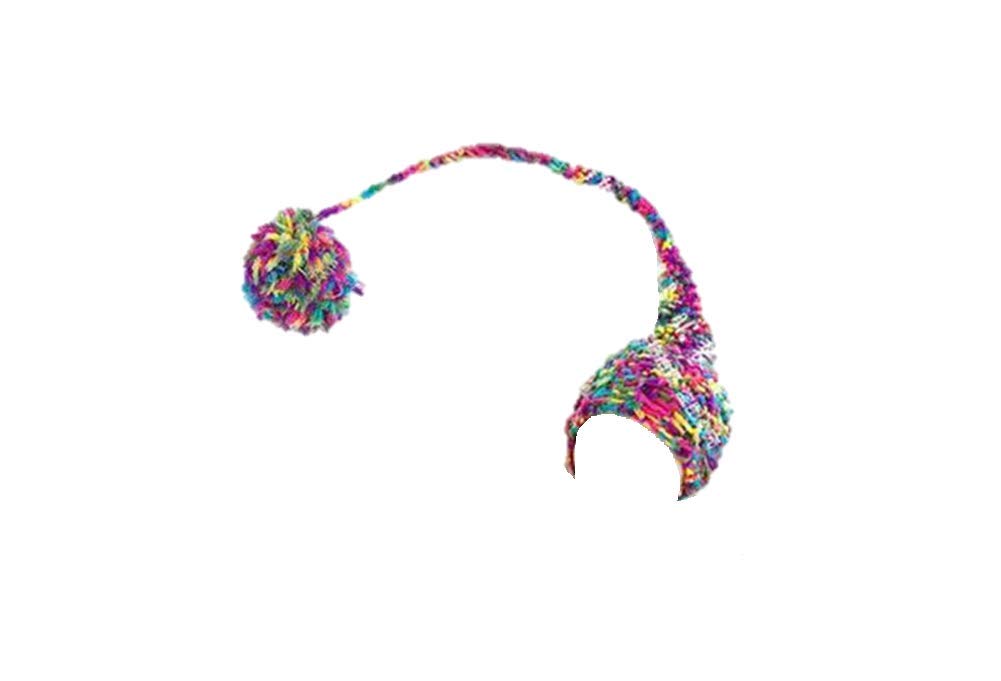 Newborn Baby Girl/Boy Crochet Knit Costume Photography Prop Hats and Outfits (Rainbow Long tail Hat)