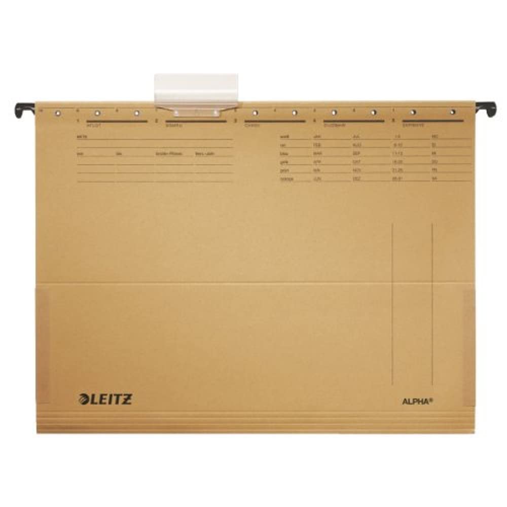 Esselte Leitz Hängetasche Alpha Files with Side Hooks Natron Cardboard Natural Brown