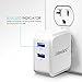 BasAcc 4.8A/24W 2-Port USB Rapid Travel Wall Charger W/ Smart Sense IC (Highest Output) for iPhone 7 Plus/6S Plus, iPad, Galaxy S7 Edge/S7, Nintendo Switch, More Apple and Android Devices, White