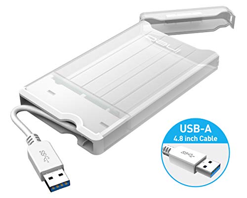ineo 2.5" USB 3.0 Tool-Less External Hard Drive Enclosure for 2.5 inch 9.5mm & 7mm SATA HDD SSD with UASP Supported and Screwless - White [T2573W] - Thumbnail 7
