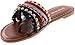 TOP Moda Women's Flat Bohemian Tribal Style Sandal with Fringe and Faux Stones