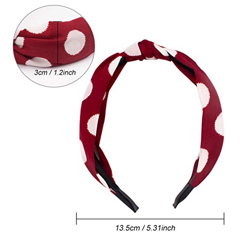 Cubaco 12 Pack Wire knotted Headband Knot Turban Headband Bowknot Bows Wide Headwrap Head Band Elastic Hair Accessories for Women (12 Color Flower) - Thumbnail 3