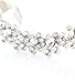 Boderier Ear Cuffs Crystal Flower Earrings Crystal Cluster Top Ear Clip (Silver T)