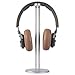 Headphone Stand Table Desk Accessories – Jokitech Metal Headset Holder Bracket Desktop Earphone Hanger Mount Storage Rack with leather silicon protection for Home and Office Display Silverthumb 1