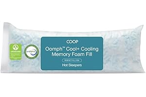 Coop Home Goods Extra Oomph Cool+ Pillow Fill, Gel-Infused, Plus Shaped Memory Foam Filling for More Airflow, Extra Fill Filler for Eden Cool+ Pillows, GREENGUARD Gold & CertiPUR-US Certified