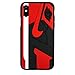 iPhone Shoe Case, Bred 1s Official 3D Print Textured Shock Absorbing Protective Sneaker Fashion Case (iPhone X / 10)