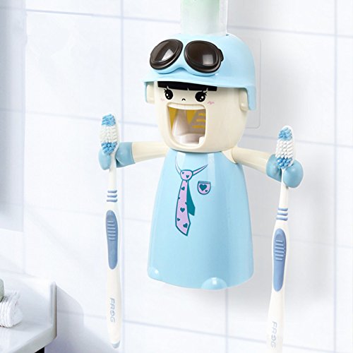 Ecoco Automatic Toothpaste Dispenser With Toothbrush Holder Set And