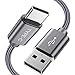 USB Type C Cable, (2 Pack 3FT) USB to USB C Cable Nylon Braided Fast Charger Cord Compatible Samsung Galaxy S10 S9 S8 Plus,Note 9 8,Google Pixel XL 2 3,LG G7 G6 V20 30 35,Moto Z2,HTC U12 U11(Grey)