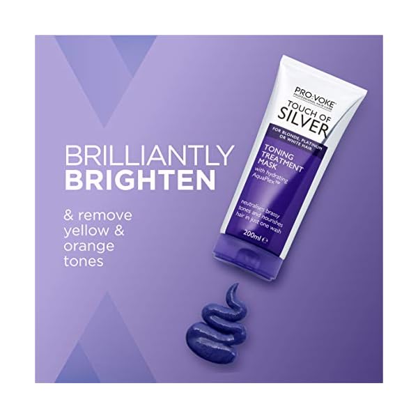 PROVOKE-Touch-of-Silver-Toning-Treatment-Mask-200ml-Purple-Conditioner-for-Blonde-Platinum-White-or-Grey-hair-Purple-Shampoo-Alternative-to-Banish-Brassy-Tones PRO:VOKE Touch of Silver Toning Treatment Mask 200ml | Purple Conditioner for Blonde, Platinum, White or Grey hair…