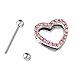 Maggie 1 Pair Chic Crystal Heart Shape Nipple Bar Ring Shield Barbell Body Jewelry