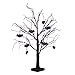 Vanthylit Halloween Tree, 2FT Spooky Black Tree Battery Operated with 24 Purple Lights and 8 Bats, Halloween Decorations Indoor Lighted Table Centerpiece with Timer for Mantel Office Haliday Decor