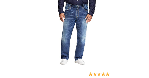 Amazon.com: Goodiellow \u0026 Co Jeans de ajuste recto de 5 bolsillos grandes y  altos para hombre -, Straight, 44\