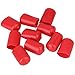 CNBTR Soft Rubber Screw Thread Cover Round Rubber Hose End Caps Rubber Finisher Pipe Stop 30x17x14mm Red Pack of 10