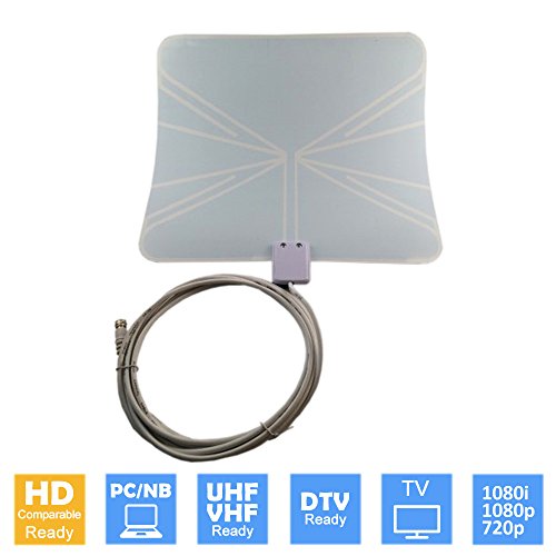 Uninex X-Large Size Flat HD Digital Indoor TV Antenna 35 Miles Range UHF/VHF PC 1080p 1080i 720p HDTV DTV Box Ready High Gain