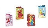 Sesame Street All Occasion Birthday Party Gift Bags Set of 4 Extra Large Jumbo Gift Bags W/ Elmo, Cookie Monster, Big Bird, Abby Cadabby, Tags, and Tissue Paper for Kids, Boys, Girls