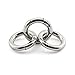 JCBIZ 6pcs Zinc Alloy Round Spring Snap Hooks Clip DIY Accessories for Handbag Purse Shoulder Strap Key Chains,17mm/0.67in Inner Diameter Circle Metal Key Ring Buckle(Silver)