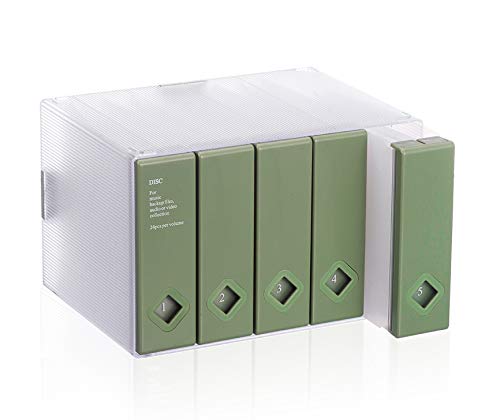 AhfuLife CD Storage Box, Large DVD Storage Boxes - Colorful Space-saving Album CD or DVD Organiser Holds Up to 120 Disks, Holder Case for Car Office Home Gifts