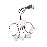 YouCute 4pcs 3.7v 250mah Official Battery and 1to6 Charger for syma X11 X11C Rc Quadcopter Drone Spare Parts