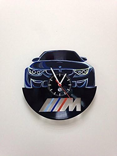 Taniastore Handmade BMW Car Design HANDPAINTED Vinyl Record Wall Clock - Get Unique Bedroom Wall Decor - Gift Ideas For Men and Women - Automobiles Ornament Unique Fan Art