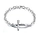kintao Womens Cross Bracelet Link Bracelet for Women Cubic Zirconia Inlay Silver