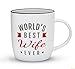 Triple Gifffted Worlds Best Wife Ever Coffee Mug and Socks Gifts For Women From Husband For Valentines For Her Birthday Wedding Anniversary Christmas Mothers Day, Ceramic, Pink, 380ML
