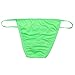 FEESHOW Men's Silky Bugle Pouch Tanga Briefs Bikini Underwear (One Size, Green)