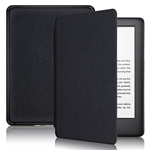 Case for Amazon All-New Kindle (10th Generation, 2019 Release) - Tuscom Premium Lightweight PU Leather Smart Cover Back Shell Protector for Amazon Kindle 10th Gen E-Reader Accessories (Black)