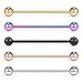 Ruifan Lot of 5 Ball Industrial Barbell Earring Stainless Steel 14 Gauge Cartilage Earring Body Piercing 1 3/8 Inch(35mm)
