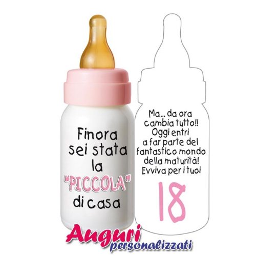 Bombo Biglietto Compleanno Auguri Biberon 18 Anni Amica