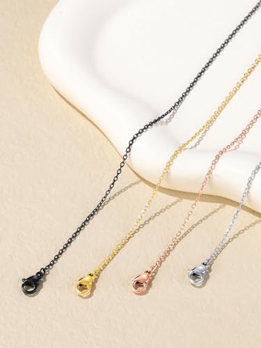 U7 Necklace Chain for Men Women Stainless Steel Acho 1.4 mm/2.5 mm, Chain Length 35-76 cm + 5 cm Unisex Jewellery Gift Box