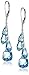 Amazon Collection Sterling Silver Swarovski Elements Aquamarine Colored Multi-Teardrop and Briolette Earrings