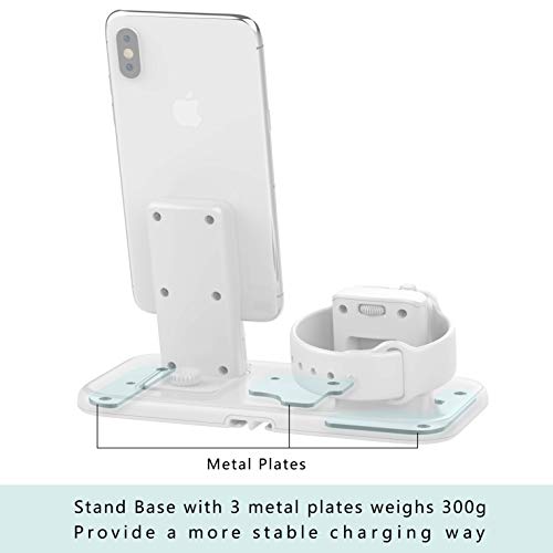 BEACOO Charging Stand for Apple Watch Series 4, 2 in 1 Charging Dock for iPhone Airpods Charging Station for iWatch 4/3/2/1/iPhone Xs/X Max/XR/X/8/8Plus/7/7 Plus /6S /6S Plus