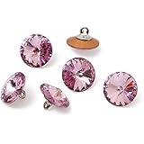 6-pcs 12mm Austria Crystal 1122 Rivoli Button with Shank, SW-1122BT (Light Amethyst)