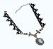 Yazilind Lolita Goth Bow Floral Black Lace Handmade Necklace 17in