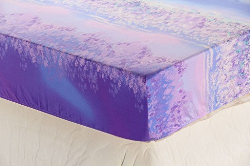 LOVO Fragrance of Provence Lavenders Bedding Set 1x Flat Sheet, 1x Fitted Sheet 2X Pillowcases Queen