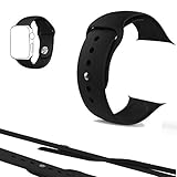 iMOMO [3 Pieces] Watch Band 38mm, Soft Silicone Sport iWatch Band [2 Lengths] Large/Small Wrist Strap Replacement for apple watch Models 38mm - Black