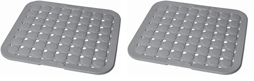 Addis 518446 Sink Liner Soft Cushion Protection Kitchen Mat, Light Grey, one size (Pack of 2)