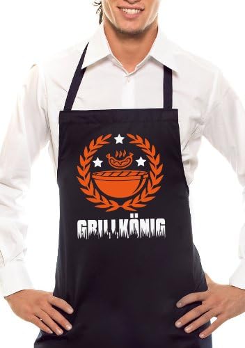 Comedy Grill BBQ King – Two Colours – BBQ Apron Black/Orange/White