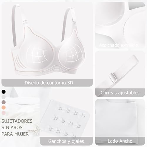 Ganado Padded Wirefree Bra Women Push Up Bras Seamless Bralette Comfort V Neck