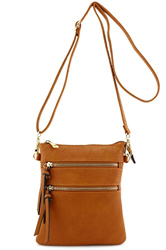 Functional Multi Pocket Crossbody Bag Brown