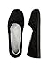 Dearfoams Womens Microfiber Velour Espadrille Slippers (Medium, Black)